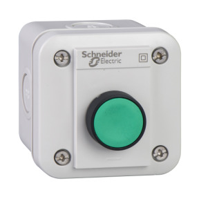 caja pulsador verde iluminado 1 NA LED 24 V ref. XALE1W1M Schneider Electric [PLAZO 3-6 SEMANAS]