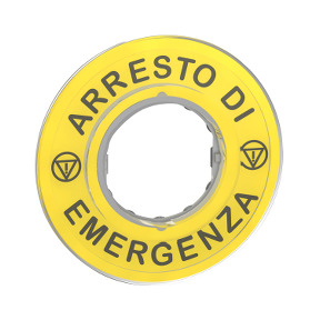 Etiqueta marcada ø60 parada de emergencia - arresto de emergenza/logo ISO13850 ref. ZBY9620 Schneider Electric [PLAZO 3-6 SEMANA