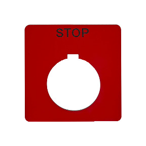etiqueta marcada de pulsador Ø30 Tipo-K - STOP ref. 9001KN102RP Schneider Electric [PLAZO 3-6 SEMANAS]