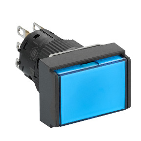 pulsador luminoso rectangular azul Ø16 - pulsar-pulsar - 1NANC - 24V ref. XB6EDF6B1P Schneider Electric [PLAZO 3-6 SEMANAS]
