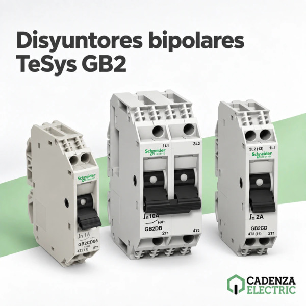 Disyuntores bipolares TeSys GB2 de Telemecanique (Schneider)