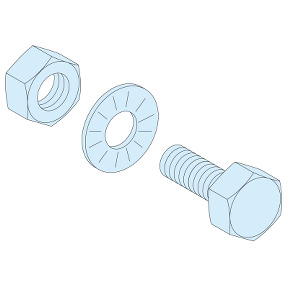 20 tornillos M6x20 mm + 20 tuercas + 20 arandelas de contacto para barras planas ref. 4194 Schneider Electric [PLAZO 3-6 SEMANAS