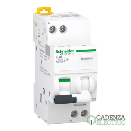 Compra Acti9 iCV40 - RCBO - 1P+N - 10A - Curva C - 4500A - 30mA - tipo AC ref. A9DE2610 Schneider Electric al mejor precio | Cadenza Electric