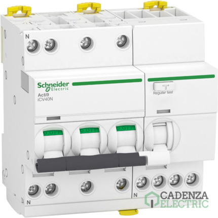 Compra Acti9 iCV40N - RCBO - 3P+N - 40A - Curva C - 6000A - 30mA - tipo AC ref. A9DE3740 Schneider Electric al mejor precio | Cadenza Electric