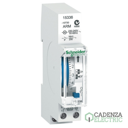 Compra Acti9 IH - Interruptor horario diario analógico - 1 mód. - CRM - 1 Canal - 16A ref. 15336 Schneider Electric al mejor precio | Cadenza Electric