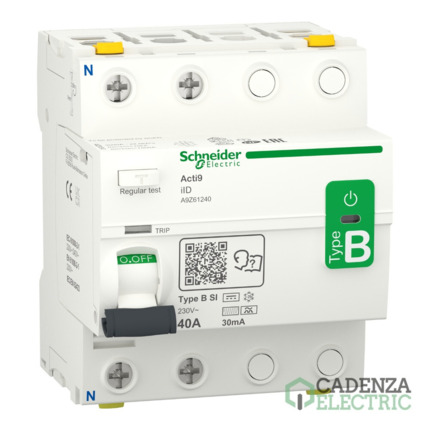 Compra Acti9 iID - Residual Current Circuit Breaker -2P - 40A - 30mA - B-SI type ref. A9Z61240 Schneider Electric al mejor precio | Cadenza Electric