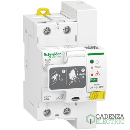 Compra Acti9 RED 2P 40A 30mA A ref. A9CR1240 Schneider Electric al mejor precio | Cadenza Electric