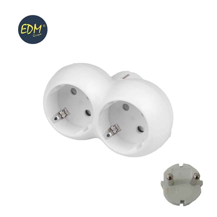 comprar ADAPTADOR DOBLE SALIDA RETRACTILADO EDM  precio 2,8 €