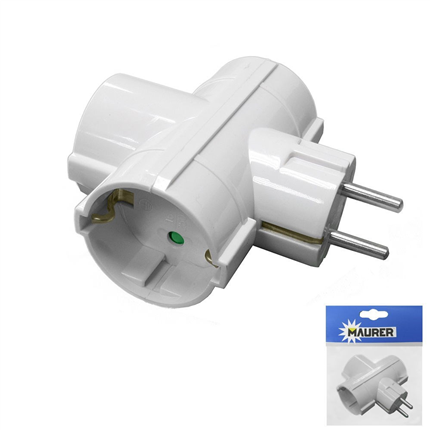 comprar Adaptador Triple Schuko 16 A. 250 V.  precio 3,5 €