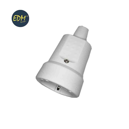 comprar BASE AEREA PVC 10/16 A 250 V T/TL IP 44 4,8 mm. BLANCA ENVASA