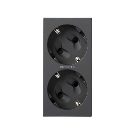 Comprar BASE DOBLE SCHUKO POR CORTE CON LED GR Simon ref. 50010432-038 al mejor precio | Cadenza Elecric