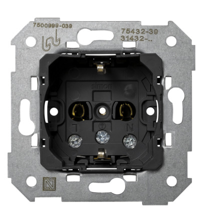 Comprar BASE ENCHUFE CON T.T. LATERAL Simon ref. 75432-39 al mejor precio | Cadenza Elecric