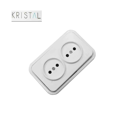 comprar BASE ENCHUFE SUPERF. 2 TOMAS SERIE KRISTAL  precio 7,28 €