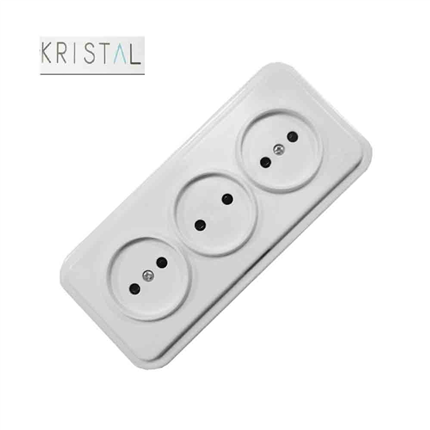 comprar BASE ENCHUFE SUPERF. 3 TOMAS SERIE KRISTAL  precio 8,5 €