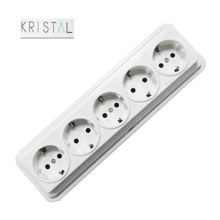 comprar BASE ENCHUFE SUPERF. 5 TOMAS T/T SERIE KRISTAL  precio 14,19