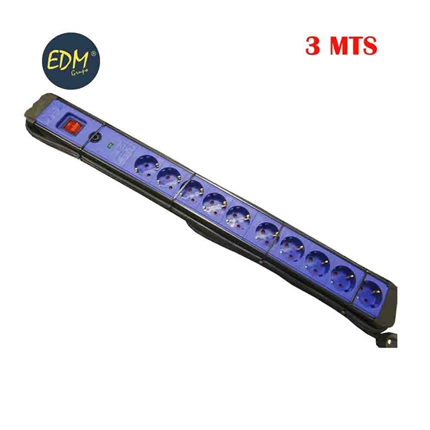 BASE MULTIPLE 10 TOMAS CON PROTECTOR+INTERRUPTOR 3 MTS.  precio