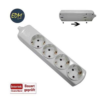 comprar BASE MULTIPLE 4 TOMAS EASY-FIX T/TL 10/16A EDM  precio 4,24 €