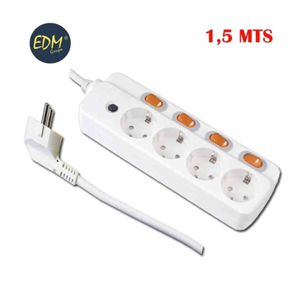 comprar BASE MULTIPLE 4 TOMAS Y 4 INTERRUPTORES EDM  precio 16,76 €