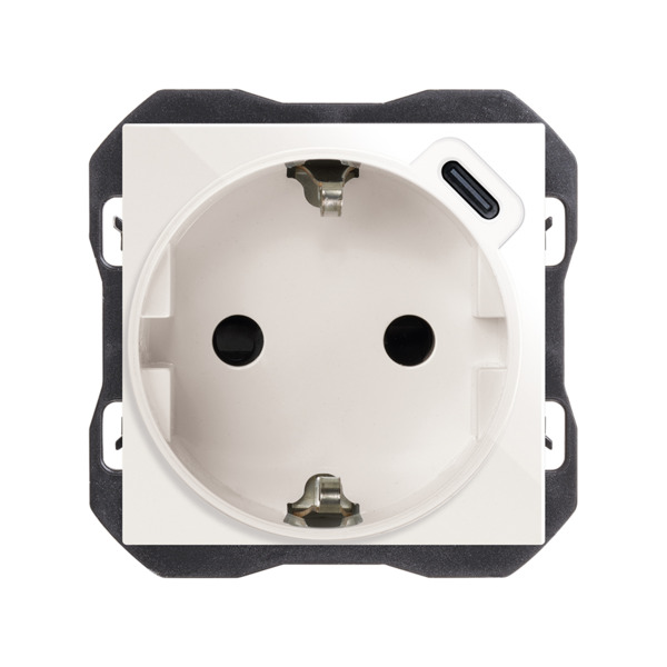 Base schuko con cargador USB C Simon ref. 20001432-090