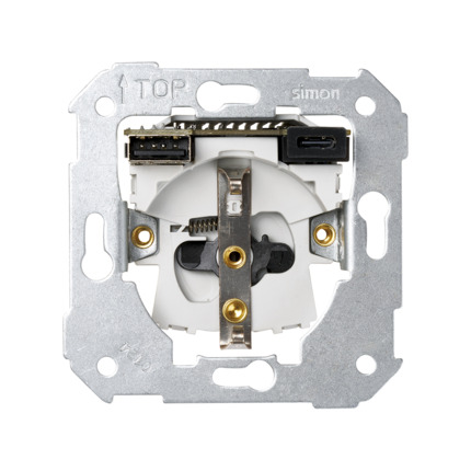 Comprar Base schuko con cargador USB C+A Simon ref. 7511432-039 al mejor precio | Cadenza Elecric