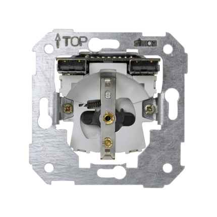 Comprar Base schuko con doble cargador USB 2.1A Simon ref. 7501432-039 al mejor precio | Cadenza Elecric