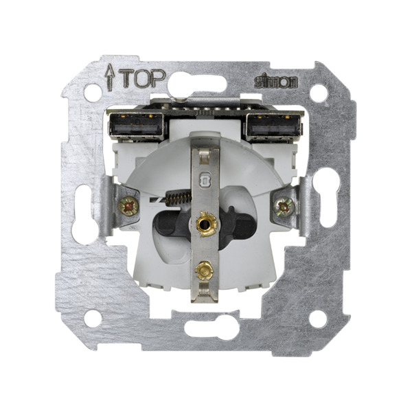 Base schuko con doble cargador USB 2.1A Simon ref. 7501432-039