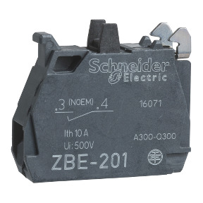 bloque contacto para cabeza Ø22, 1NA conexión tornillo ref. ZBE1019 Schneider Electric [PLAZO 3-6 SEMANAS]