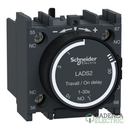 Compra Bloque contacto temporizado, Tesys deca, 1NA+1NC, retardo activado 1-30s, parte frontal, con tiempo de conmutación de 40±15 ms ref. LADS2 Schneider Electric al mejor precio | Cadenza Electric