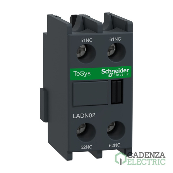 Bloque de Contacto Auxiliar TeSys D 2 NC Terminales de Abrazaderas de Tornillo ref. LADN02 Schneider Electric