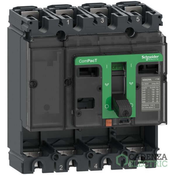 Bloque de corte ComPacT NSX250F 36kA AC 4P 250A ref. C25F4 Schneider Electric
