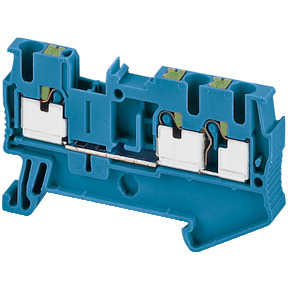 Bloque de terminales de paso - 2,5 mm² 24 A nivel único 1x2 Push-in - azul ref. NSYTRP23BL Schneider Electric [PLAZO 3-6 SEMANAS