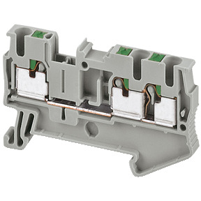 Bloque de terminales de paso - 2,5 mm² 24 A nivel único 1x2 Push-in - gris ref. NSYTRP23 Schneider Electric [PLAZO 3-6 SEMANAS]