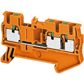 Bloque de terminales de paso - 2,5 mm² 24 A nivel único 1x2 Push-in - naranja ref. NSYTRP23AR Schneider Electric [PLAZO 8-15 DIA
