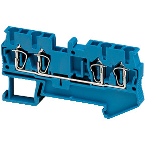 Bloque de terminales de paso - 2,5 mm² 24 A nivel único 2x2 resorte - azul ref. NSYTRR24BL Schneider Electric [PLAZO 3-6 SEMANAS