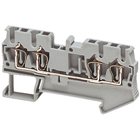 Bloque de terminales de paso - 2,5 mm² 24 A nivel único 2x2 resorte - gris ref. NSYTRR24 Schneider Electric [PLAZO 3-6 SEMANAS]