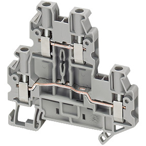 Bloque de terminales de paso - 4 mm² 30 A nivel doble 1x1 tornillo - gris ref. NSYTRV44D Schneider Electric [PLAZO 3-6 SEMANAS]