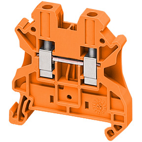 Bloque de terminales de paso - 4 mm² 32 A nivel único 1x1 tornillo - naranja ref. NSYTRV42AR Schneider Electric [PLAZO 8-15 DIAS