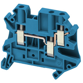 Bloque de terminales de paso - 4 mm² 32 A nivel único 1x2 tornillo - azul ref. NSYTRV43BL Schneider Electric [PLAZO 3-6 SEMANAS]