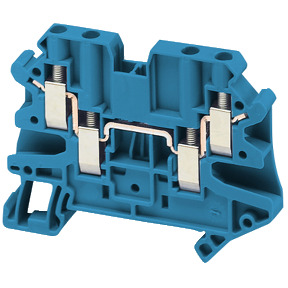 Bloque de terminales de paso - 4 mm² 32 A nivel único 2x2 tornillo - azul ref. NSYTRV44BL Schneider Electric [PLAZO 3-6 SEMANAS]