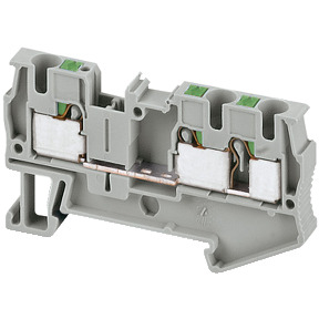 Bloque de terminales de paso Linergy - 4 mm² 32 A nivel único 1x2 Push-in - gris ref. NSYTRP43 Schneider Electric [PLAZO 8-15 DI