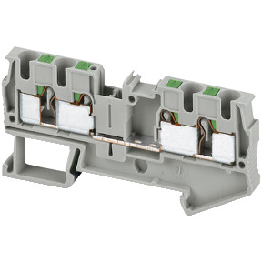 Bloque de terminales de paso Linergy - 4 mm² 32 A nivel único 2x2 Push-in - gris ref. NSYTRP44 Schneider Electric [PLAZO 8-15 DI