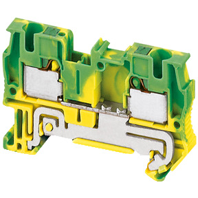 Bloque de terminales de tierra - 4mm² nivel único 1x1 Push-in - amarillo verdoso ref. NSYTRP42PE Schneider Electric [PLAZO 8-15