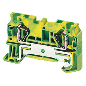 Bloque de terminales de tierra - 4mm² nivel único 1x1 resorte - amarillo verdoso ref. NSYTRR42PE Schneider Electric [PLAZO 8-15