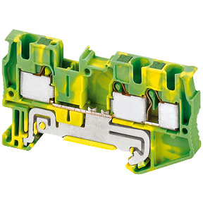 Bloque de terminales de tierra - 4mm² nivel único 1x2 Push-in - amarillo verdoso ref. NSYTRP43PE Schneider Electric [PLAZO 8-15