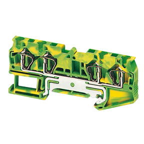 Bloque de terminales de tierra - 4mm² nivel único 2x2 resorte - amarillo verdoso ref. NSYTRR44PE Schneider Electric [PLAZO 8-15