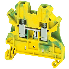 Bloque de terminales de tierra - 4mm² niveLúnico 1x1 tornillo - amarillo verdoso ref. NSYTRV42PE Schneider Electric [PLAZO 8-15