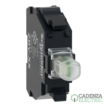 Compra Bloque luminoso, Harmony XB5, Harmony XB4, blanco, para cabeza de 22mm, LED universal, terminales de tornillo, 12V AC/DC ref. ZBVJ1 Schneider Electric al mejor precio | Cadenza Electric