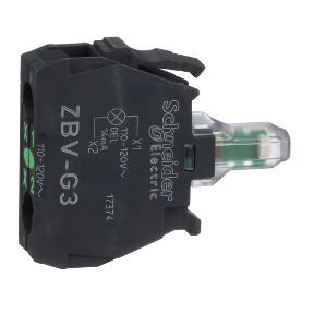 Bloque luminoso verde led integrado 110….120V para cabeza ø 22 borna resorte ref. ZBVG3 Schneider Electric [PLAZO 3-6 SEMANAS]