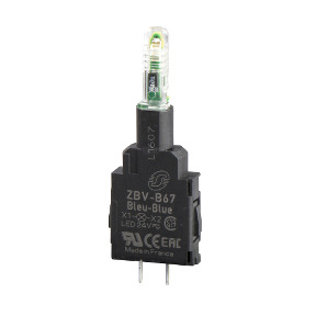 Bloque luminoso verde led integrado 24V para cabeza ø 22 pins ref. ZBVB37 Schneider Electric [PLAZO 3-6 SEMANAS]