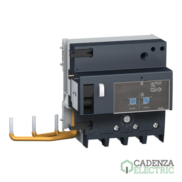 Bloque Vigi Acti9 NG125, 3P, 63 A, 300-3000 mA, tipo A ref. 19036 Schneider Electric